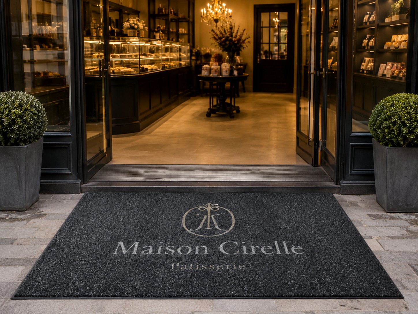 Customised Logo Mat at a retail entrance - Delta Solutions